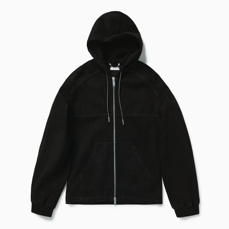 Black Denim Zip Hoodie