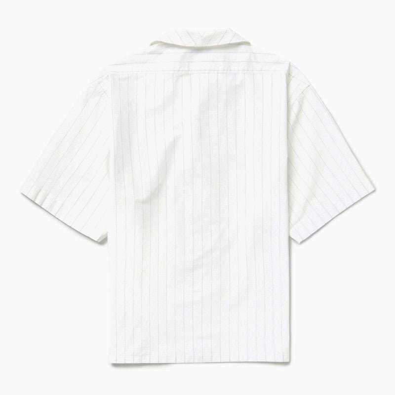 Wihite Striped Bowling Shirt