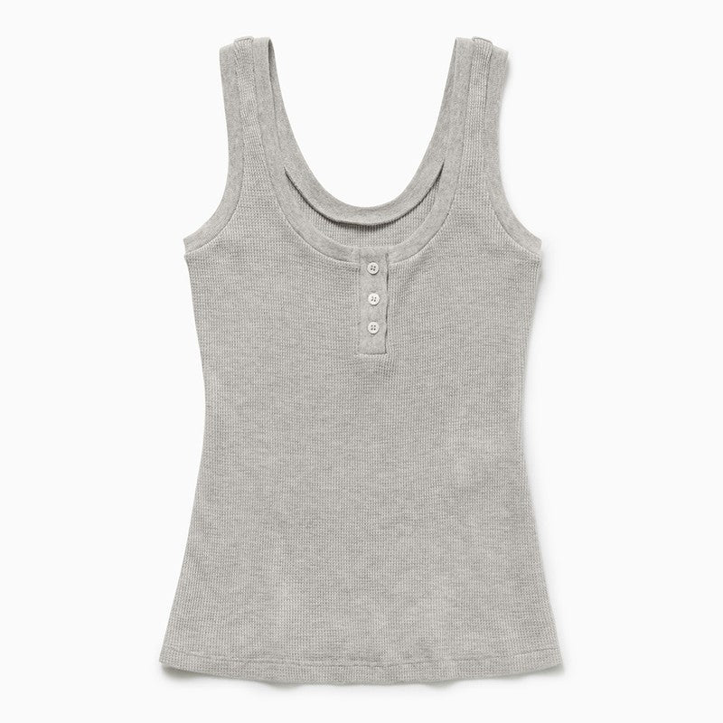 Light Grey Waffle Tank Top