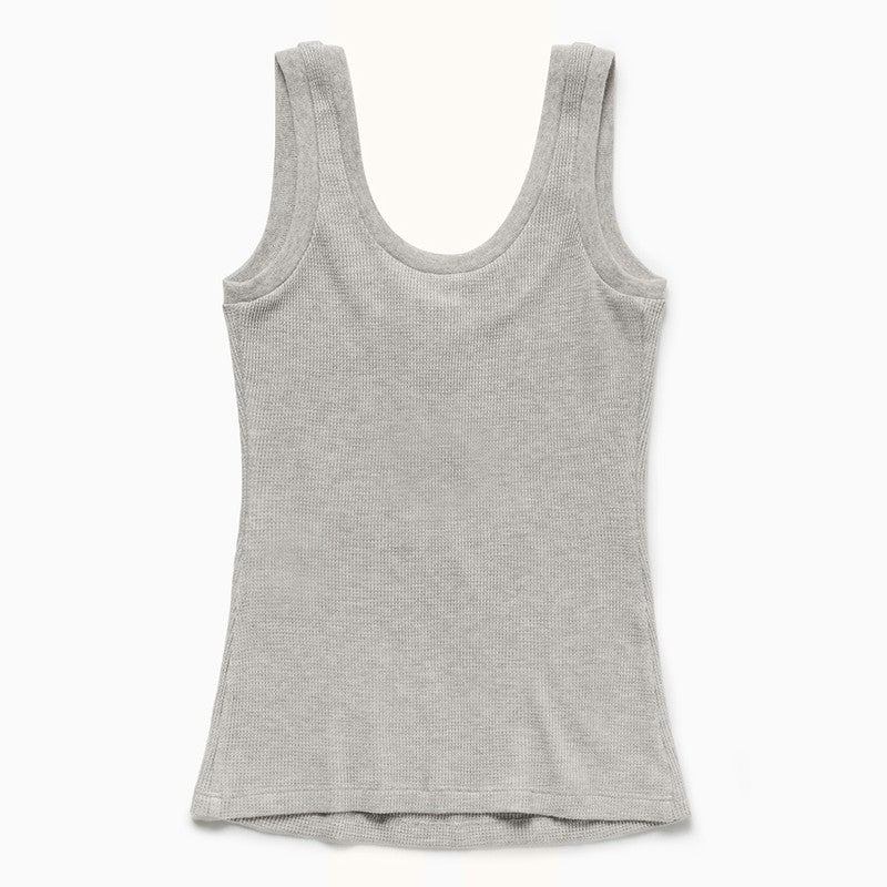 Light Grey Waffle Tank Top