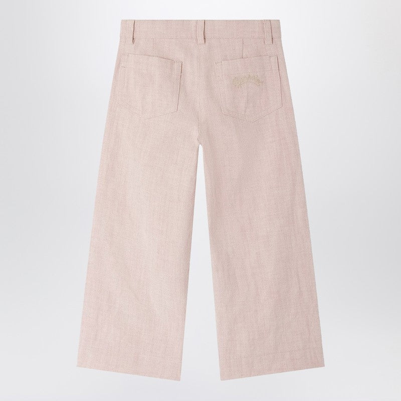 Gersande Trousers In Pink Linen Blend