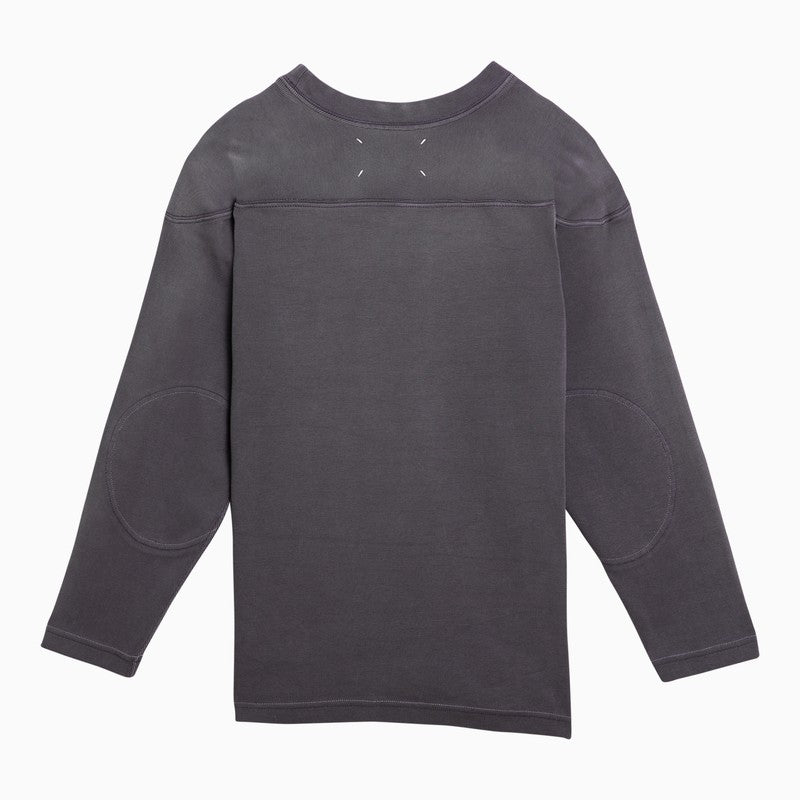 Aubergine-Coloured Cotton Sweater With Logo