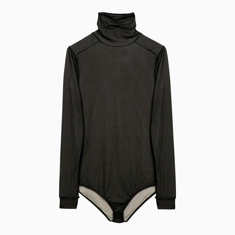 Black Viscose Jersey Bodysuit