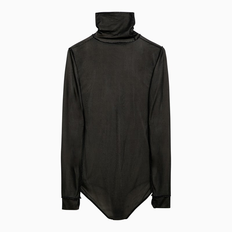 Black Viscose Jersey Bodysuit