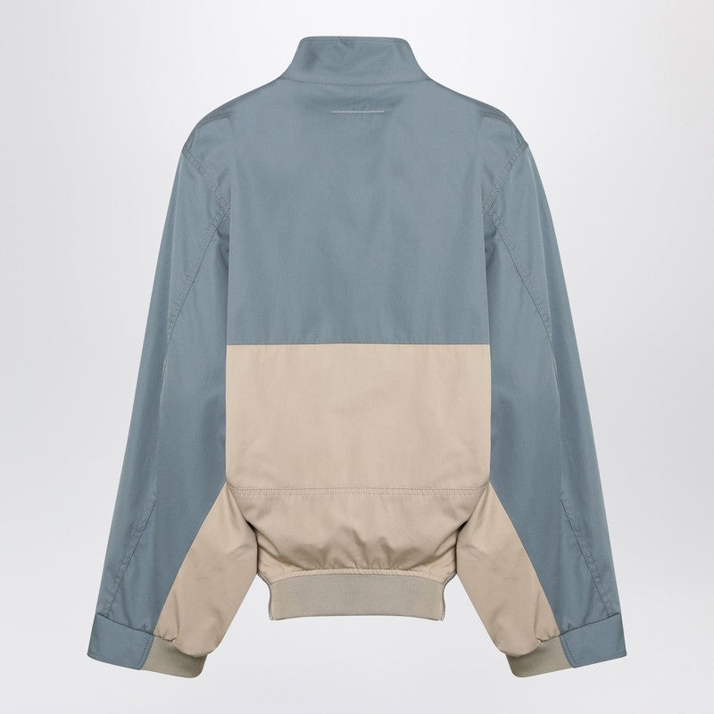 Blue-grey/beige double-breasted jacket