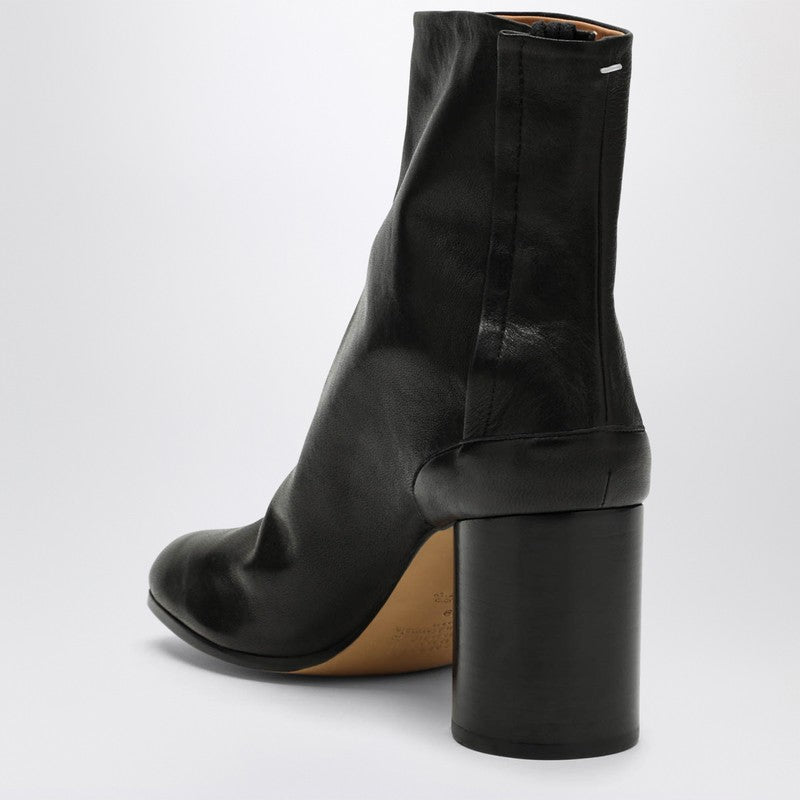 Black leather Tabi ankle boots