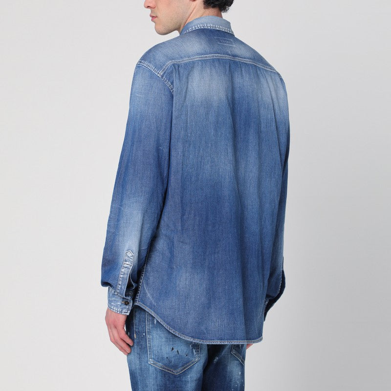 Blue Washed Denim Shirt