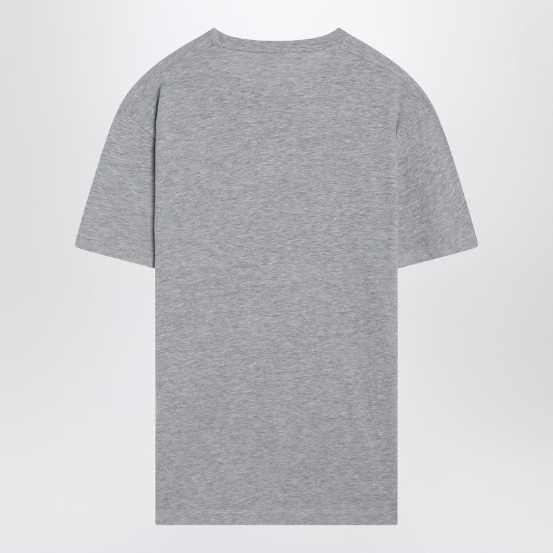 Grey Mélange T-shirt With Logo Print