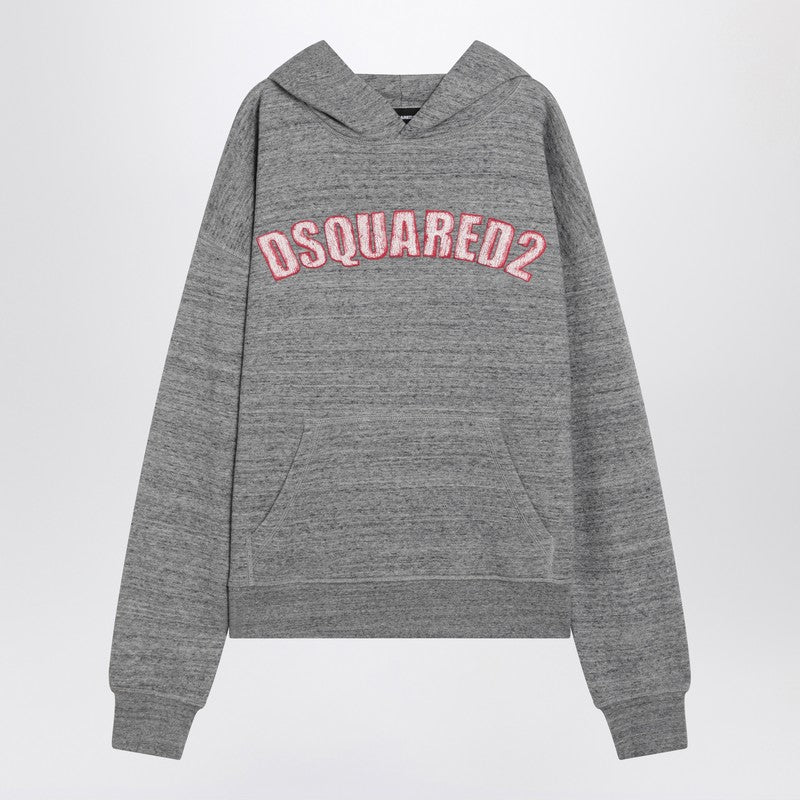 Grey Cotton Sweatshirt With Logo