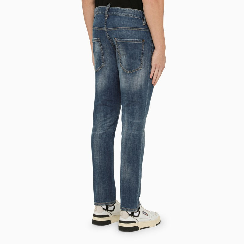 Regular blue washed denim jeans