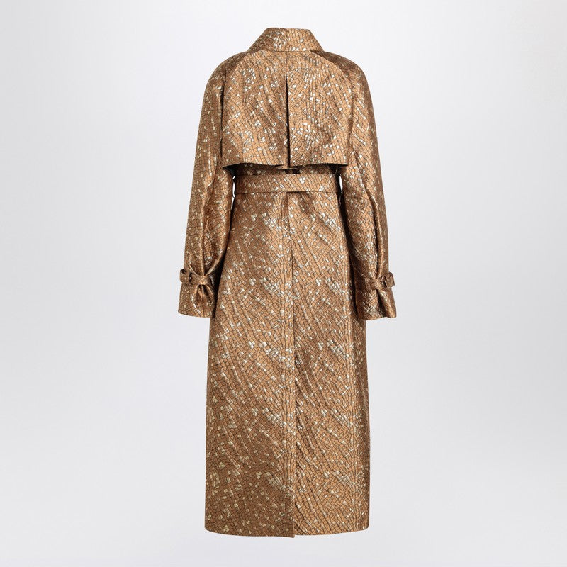 Trench In Gold Colour In Jacquard