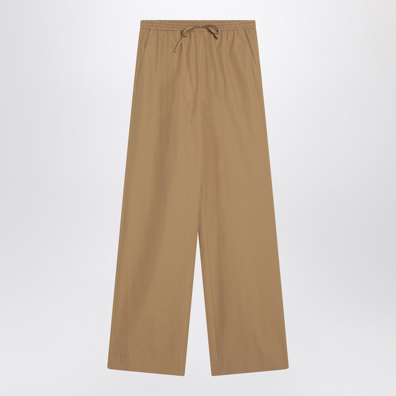 Sand-coloured Trousers In Cotton