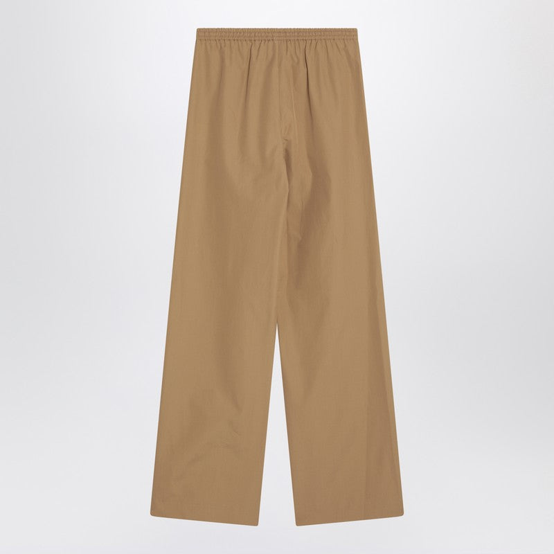 Sand-coloured Trousers In Cotton