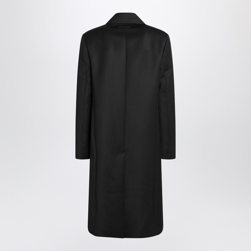 Black wool-blend coat