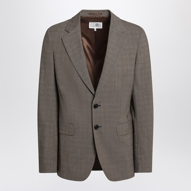 Single-breasted Jacket Brown In Wool Blend
