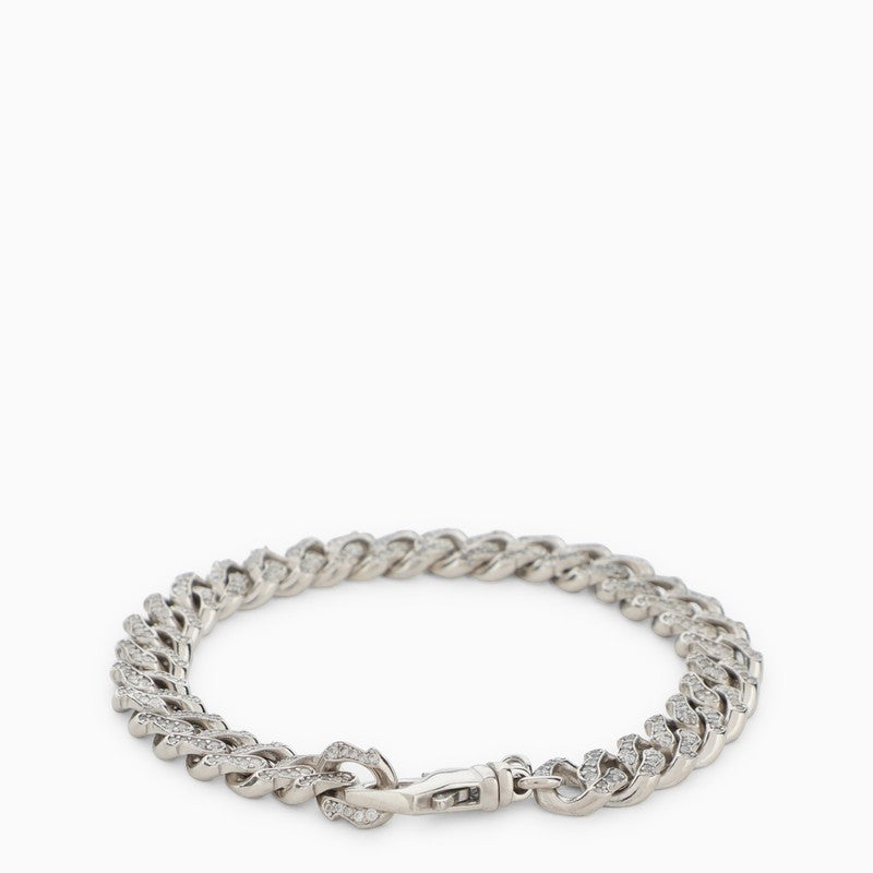 Sterling Silver 925 Chain Bracelet With Small Crystals