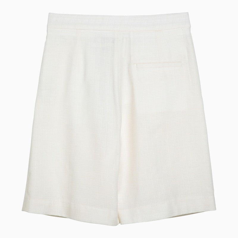 White wool-blend Stuart bermuda shorts
