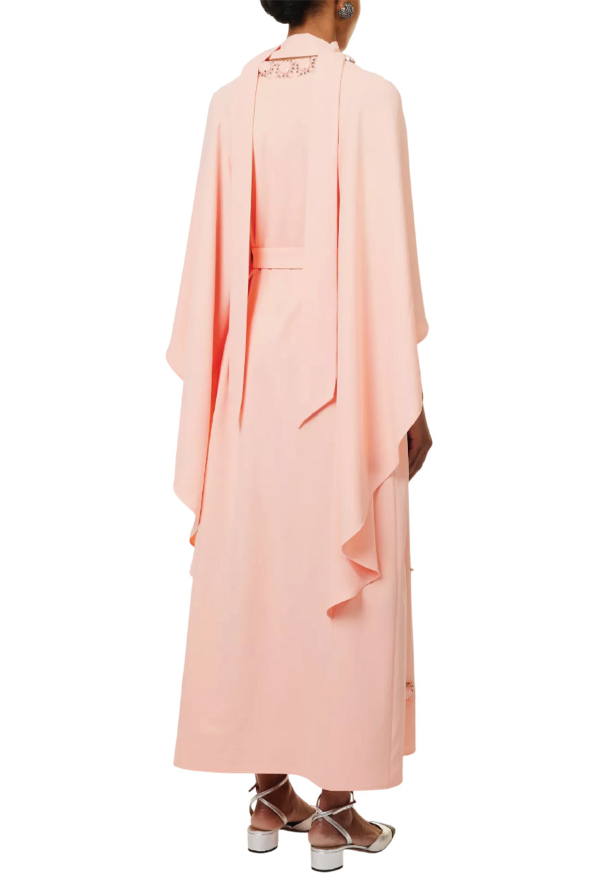 SALINA KAFTAN PINK EMBELLISHED CREPE JERSEY