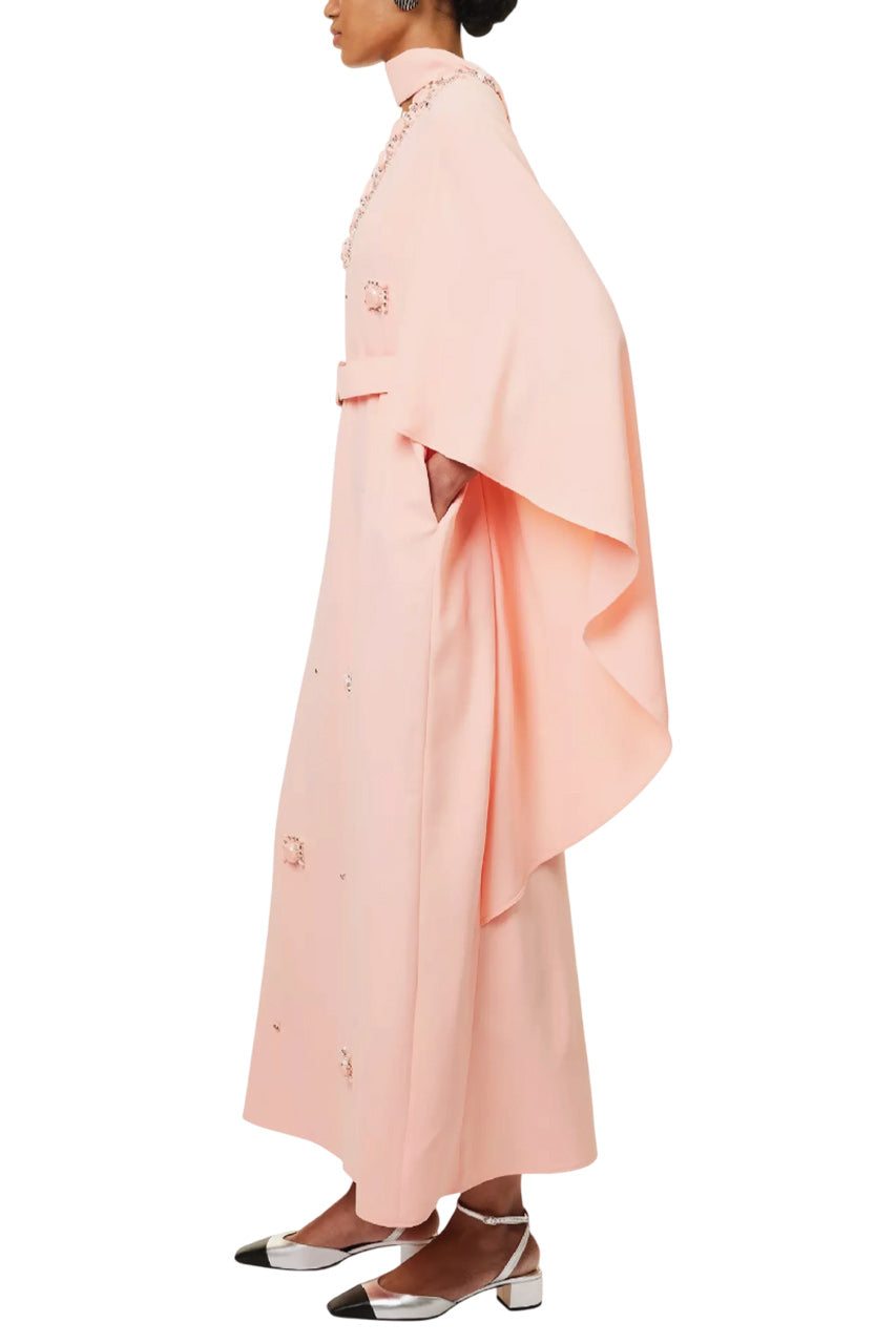 SALINA KAFTAN PINK EMBELLISHED CREPE JERSEY