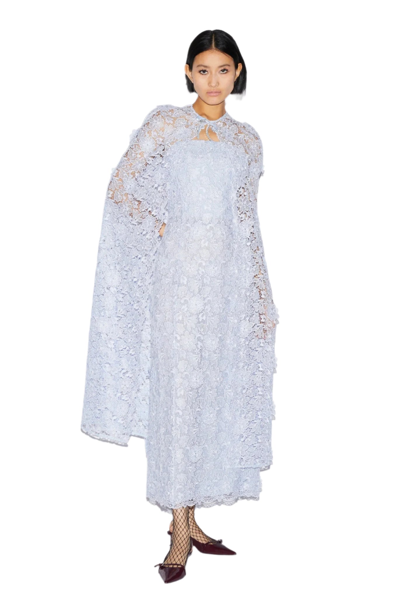 SAMANTHA CAPE DUSTY BLUE LACE