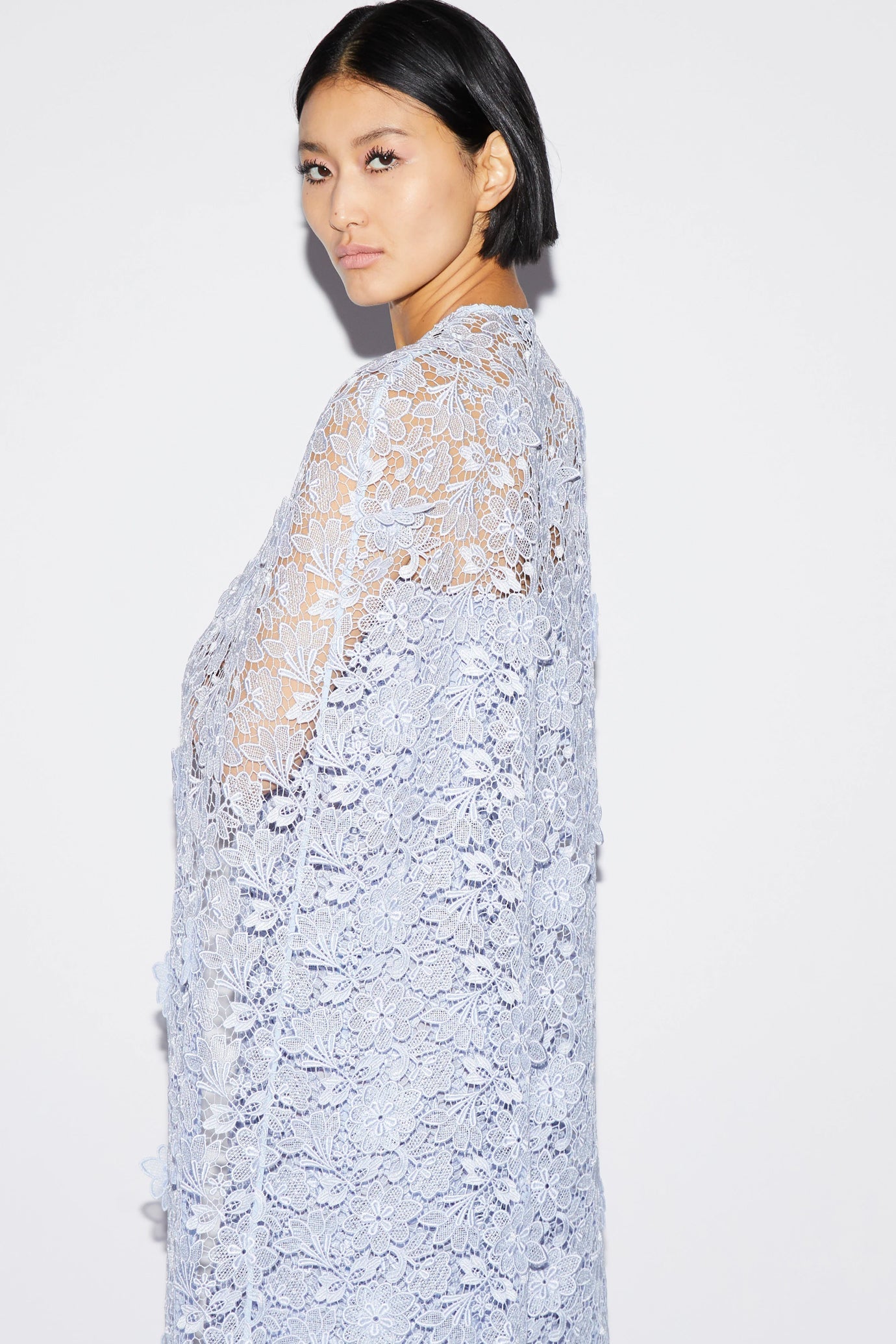 SAMANTHA CAPE DUSTY BLUE LACE