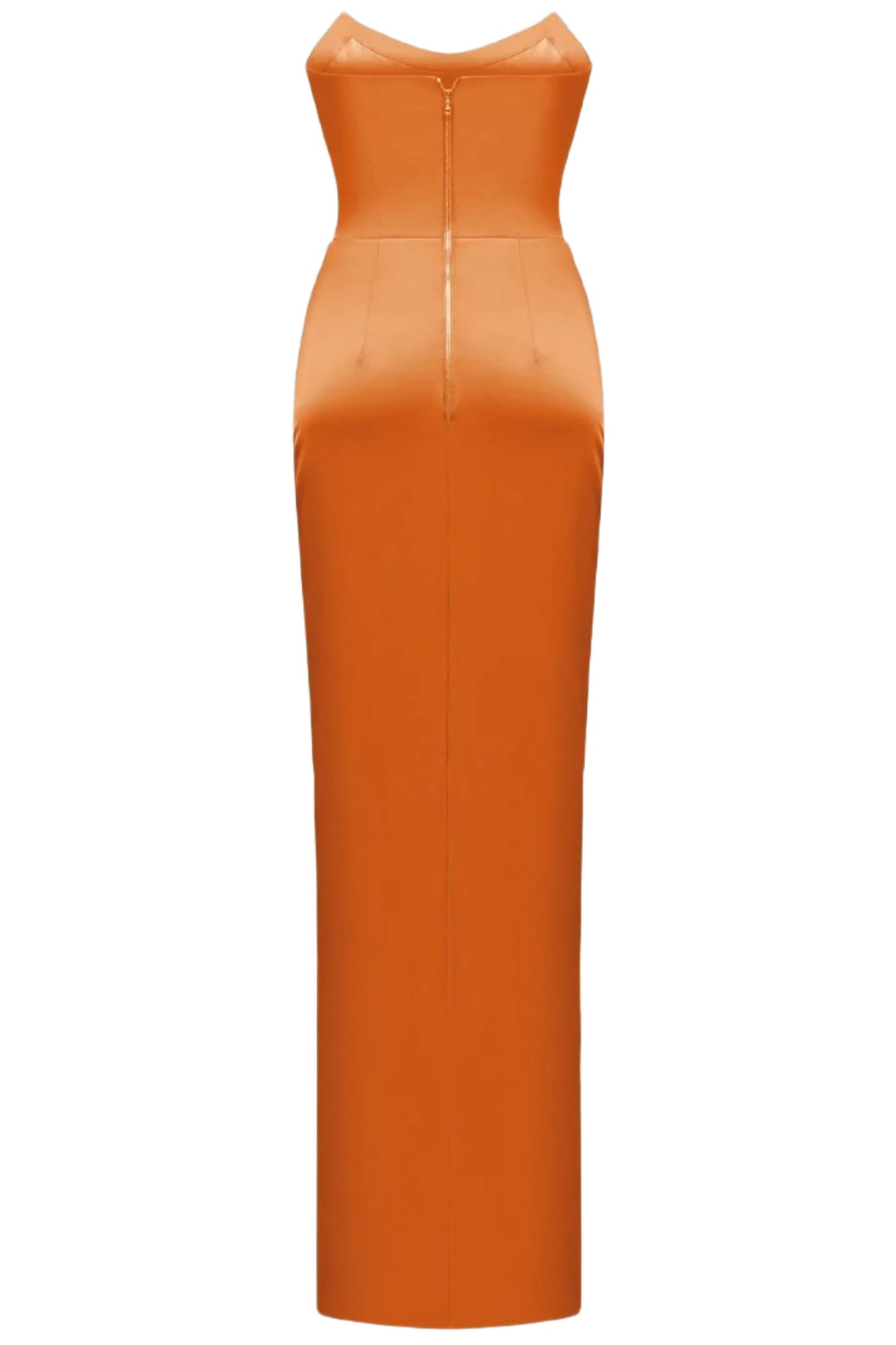 SATIN CORSET MAXI DRESS WITH DRAPED SKIRT