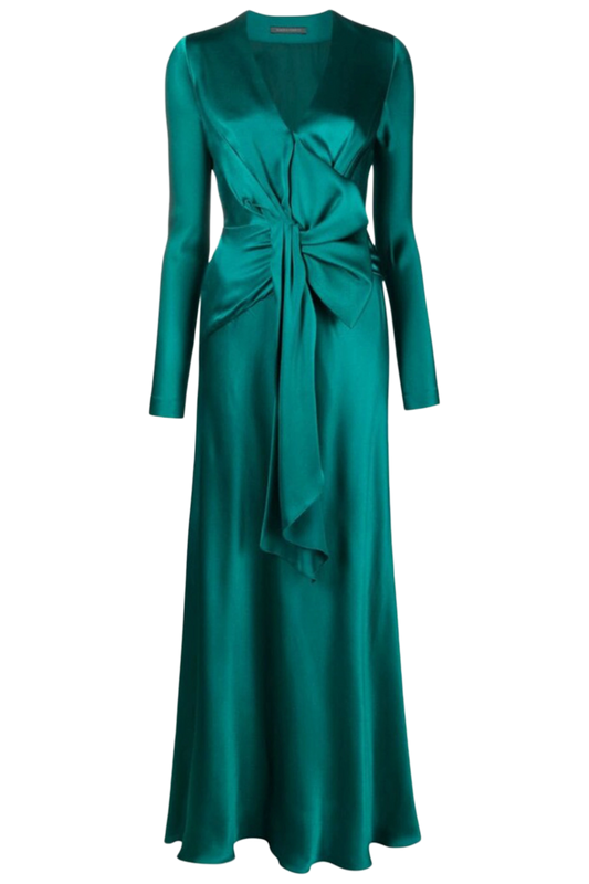 SATIN DRESS WITH DRAPING