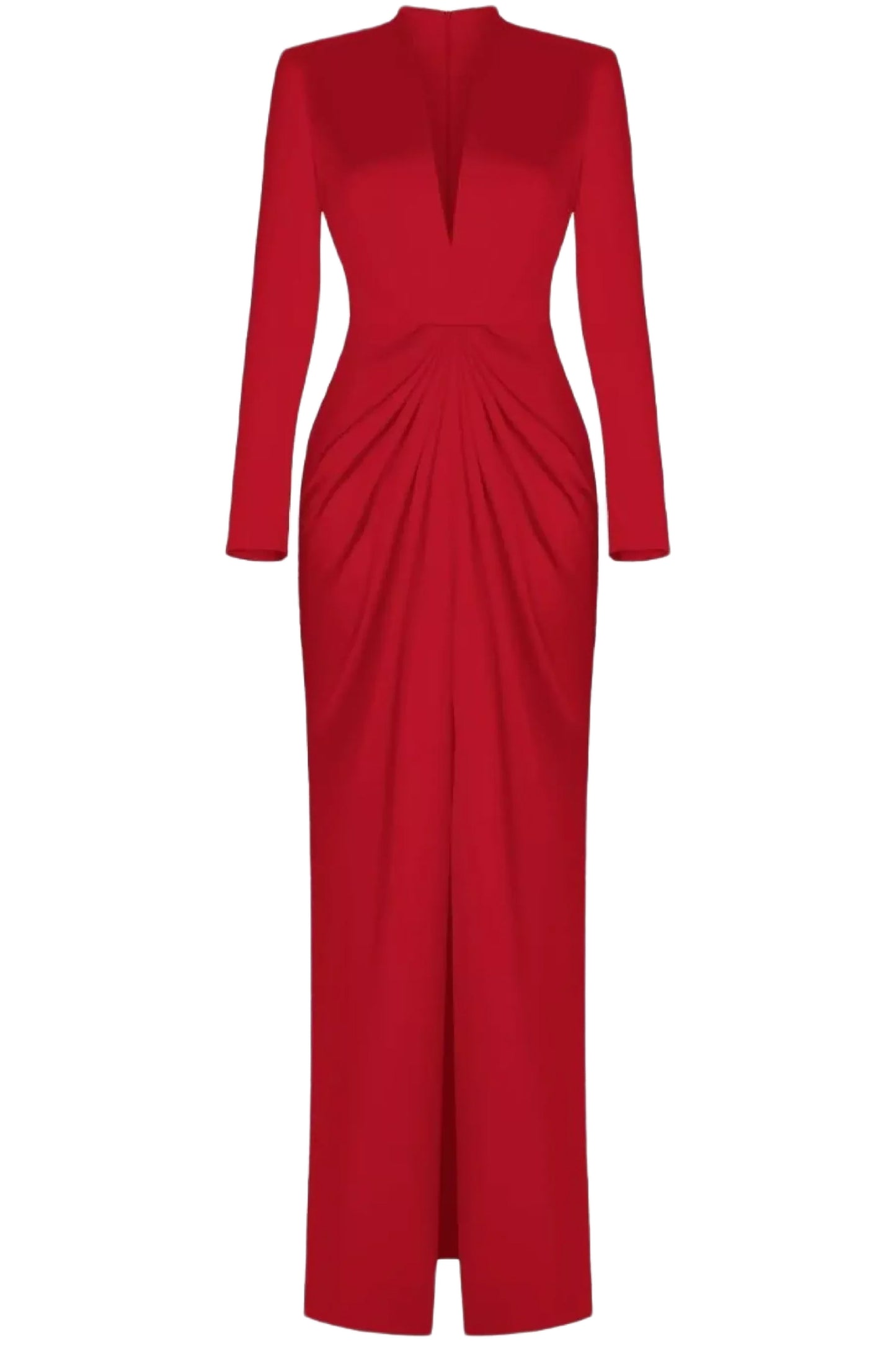 SATIN GOWN WITH DRAPED SKIRT