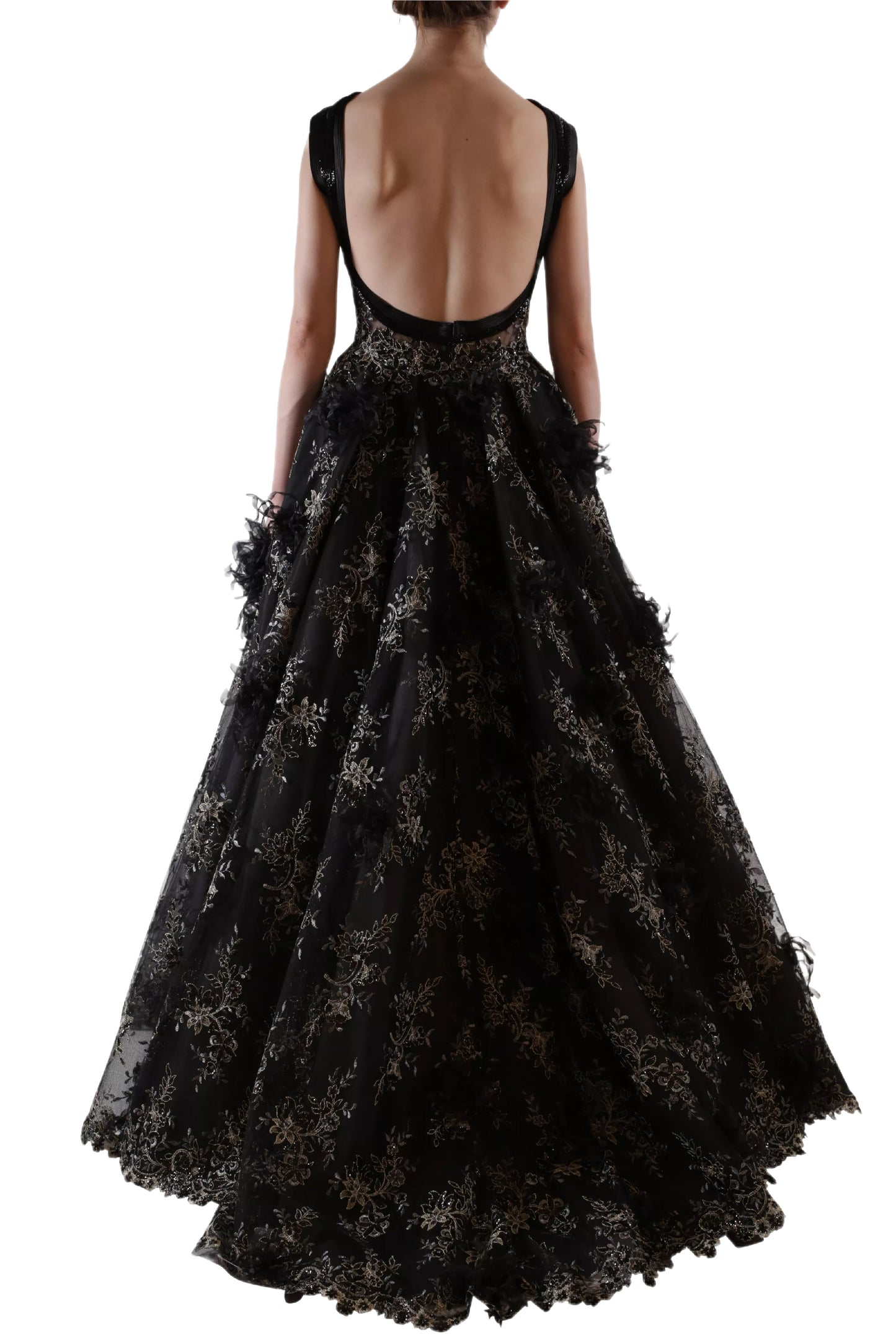 SCOOP BACK BALL GOWN