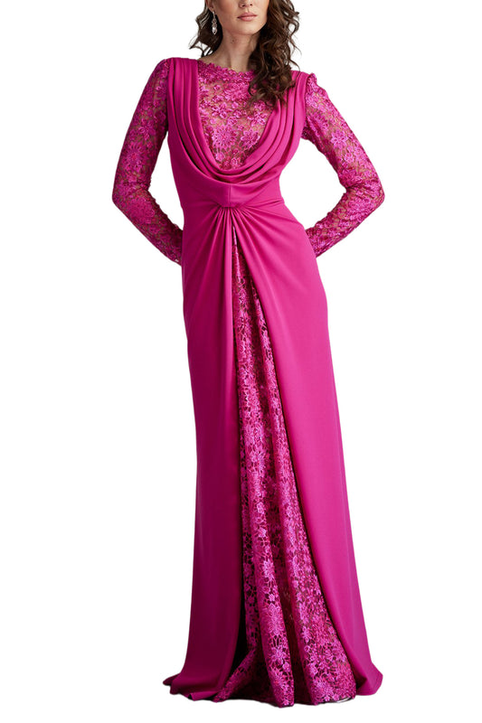 SEDONA CREPE OVERLAY EMBROIDERED GOWN