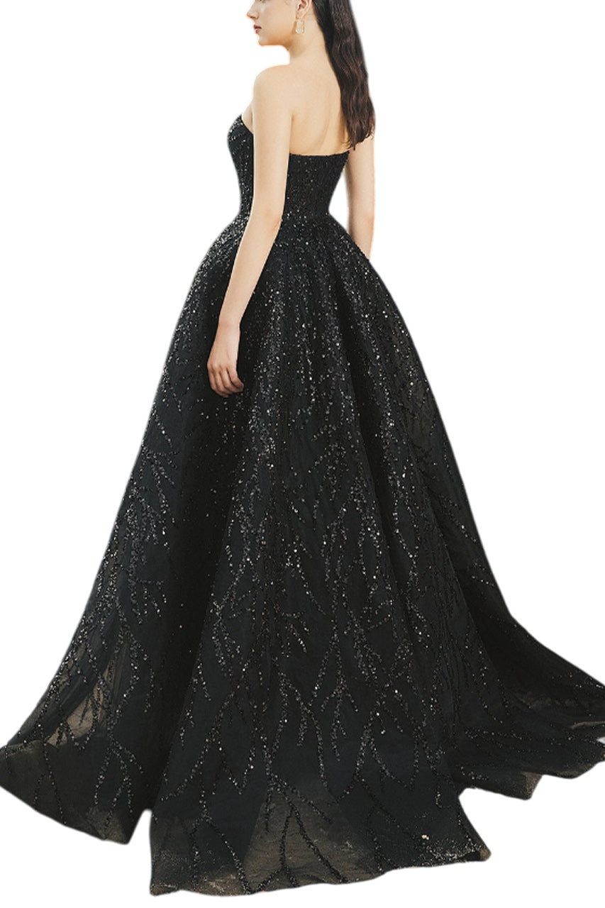 SEMI-HEART STRAPLESS TAFFETA HARLEY BALL GOWN