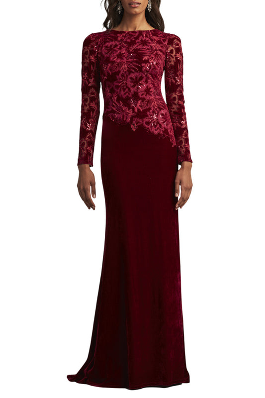 SEQUIN BURNOUT VELVET GOWN