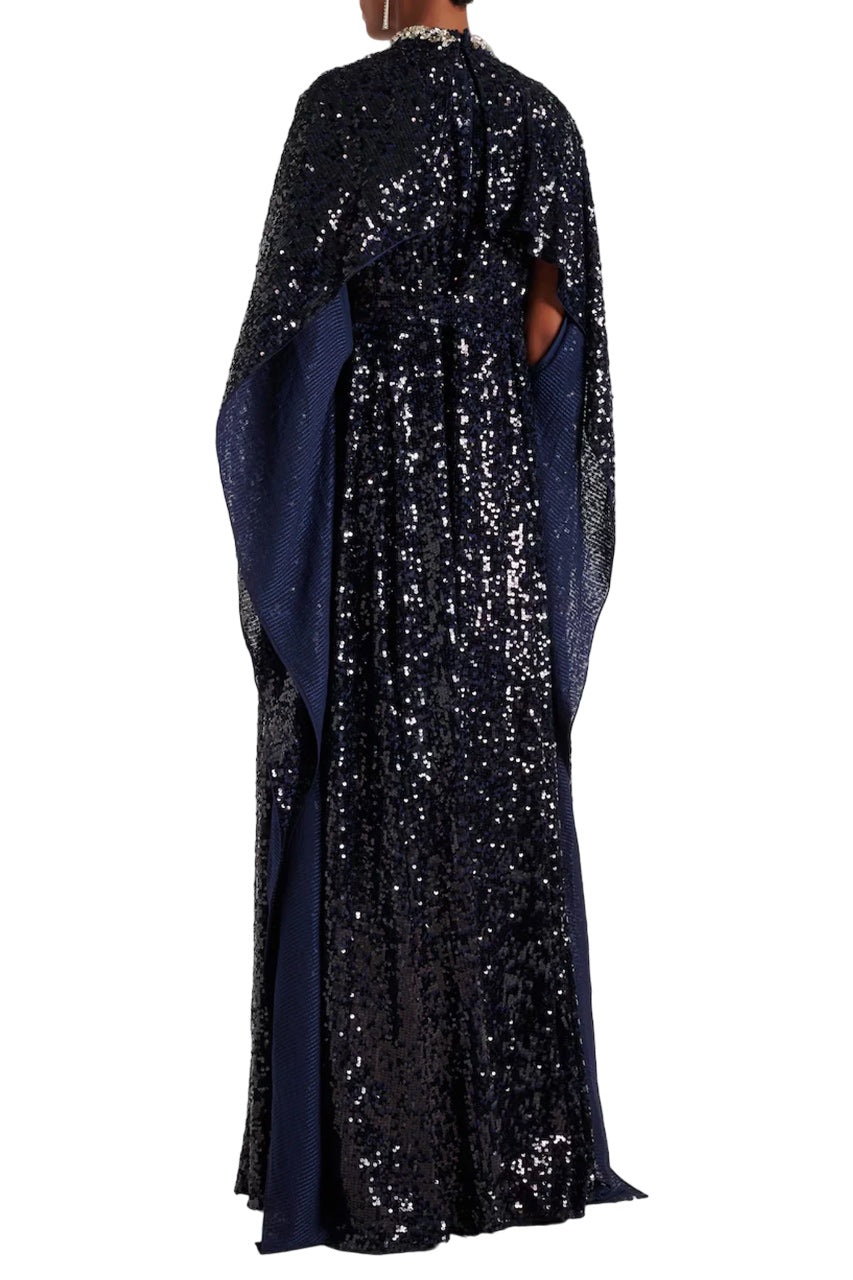 SEQUINED CAPED GOWN