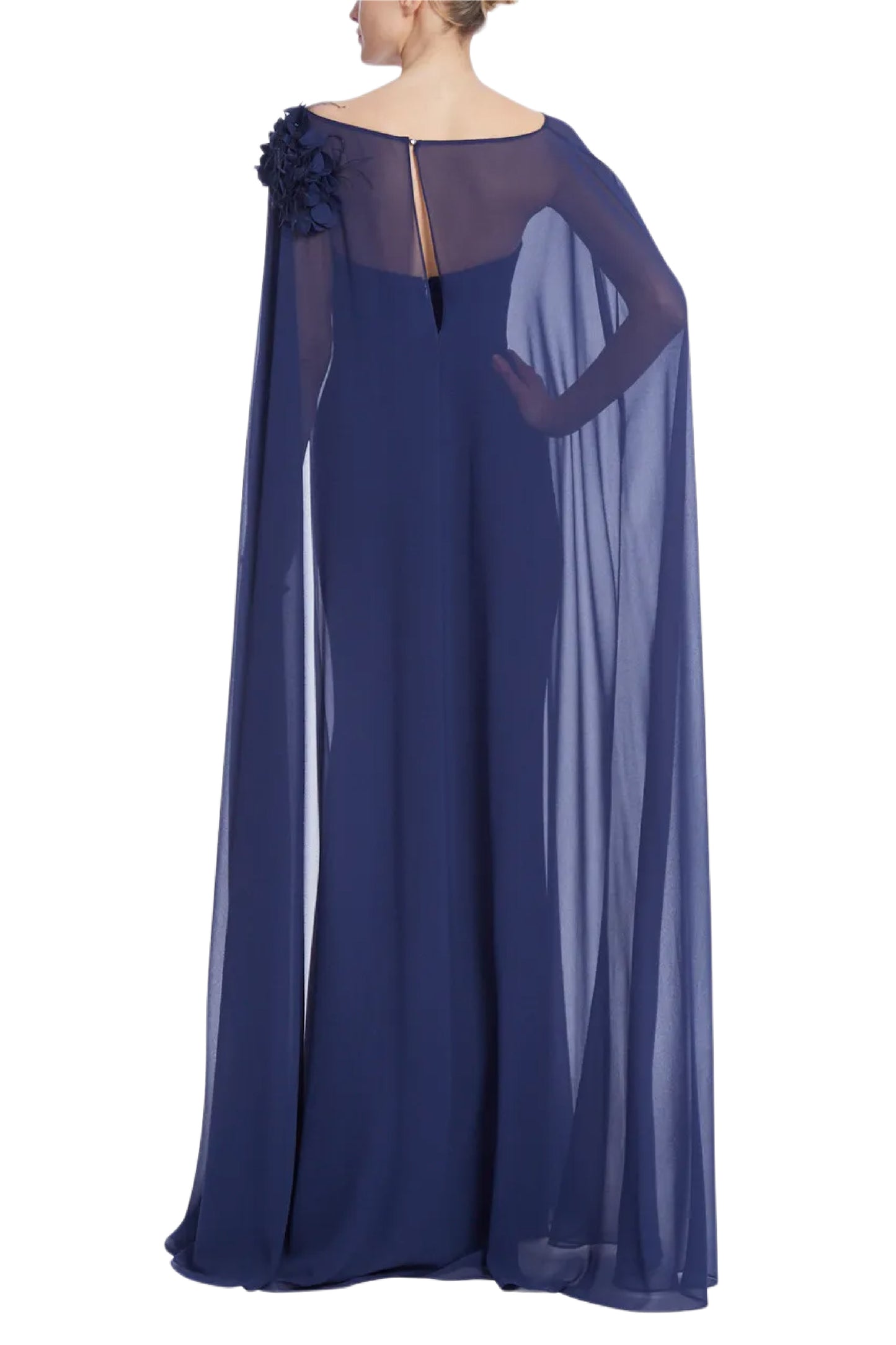 SHEER GEORGETTE OVERLAY GOWN