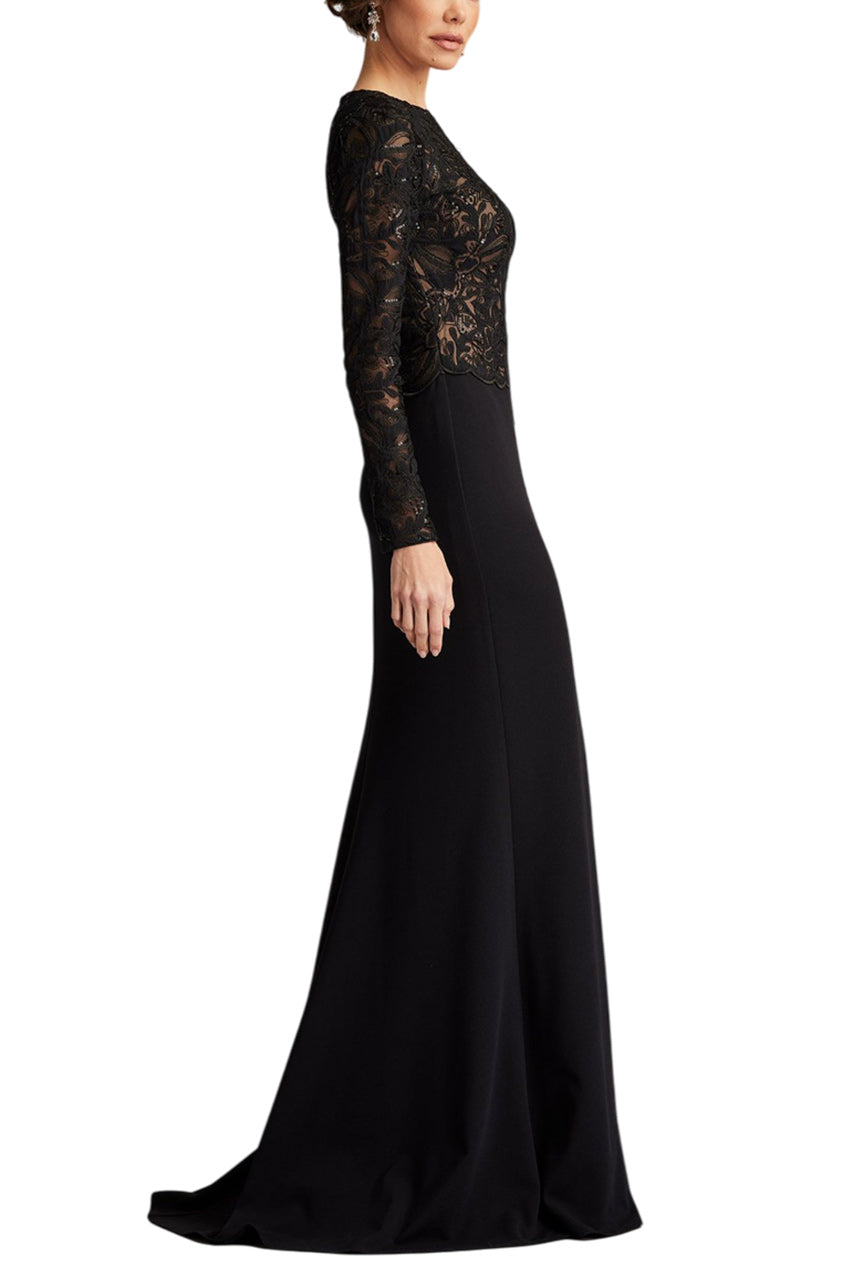 SHIKA EMBROIDERED CREPE GOWN