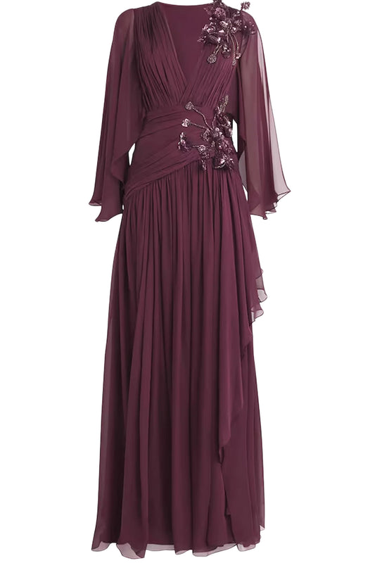 SILK CRYSTAL-EMBELLISHED GOWN