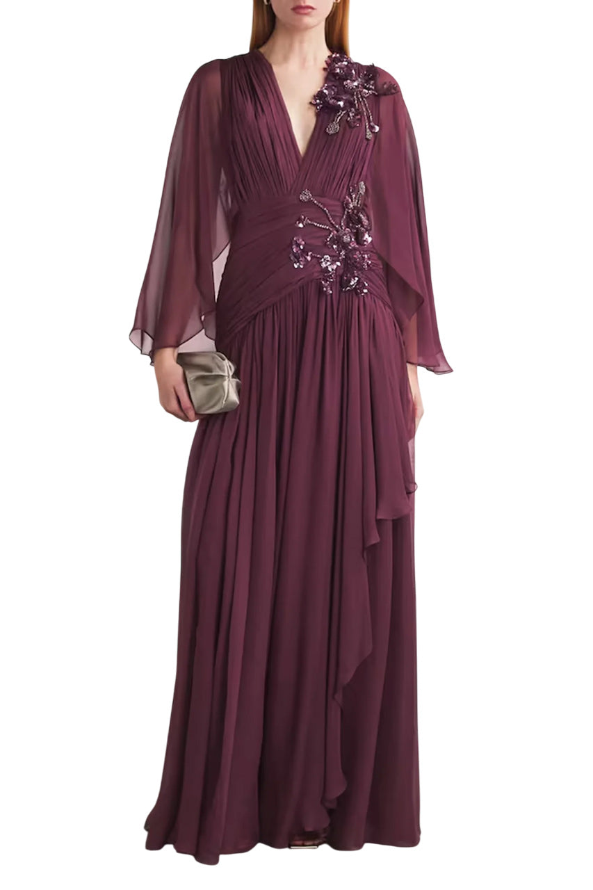 SILK CRYSTAL-EMBELLISHED GOWN