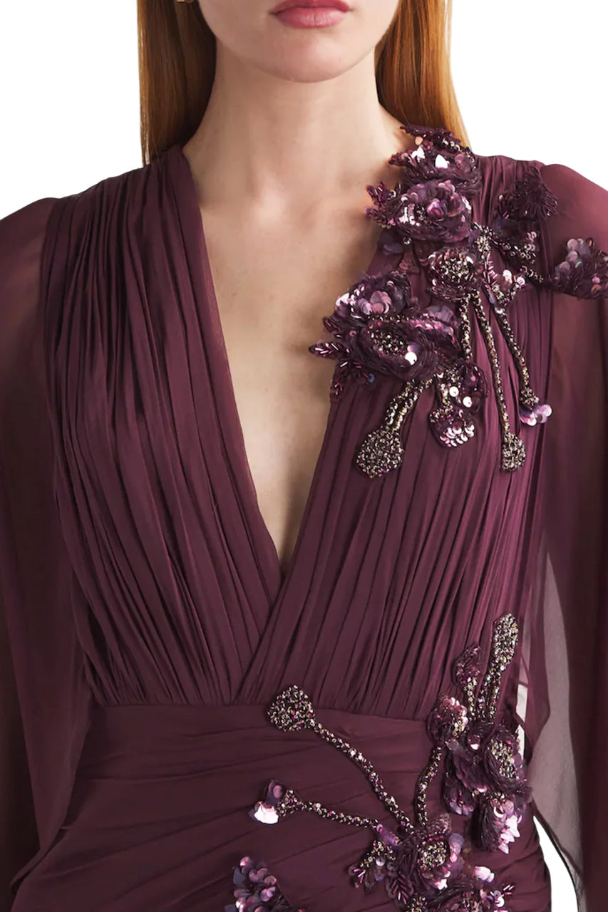 SILK CRYSTAL-EMBELLISHED GOWN