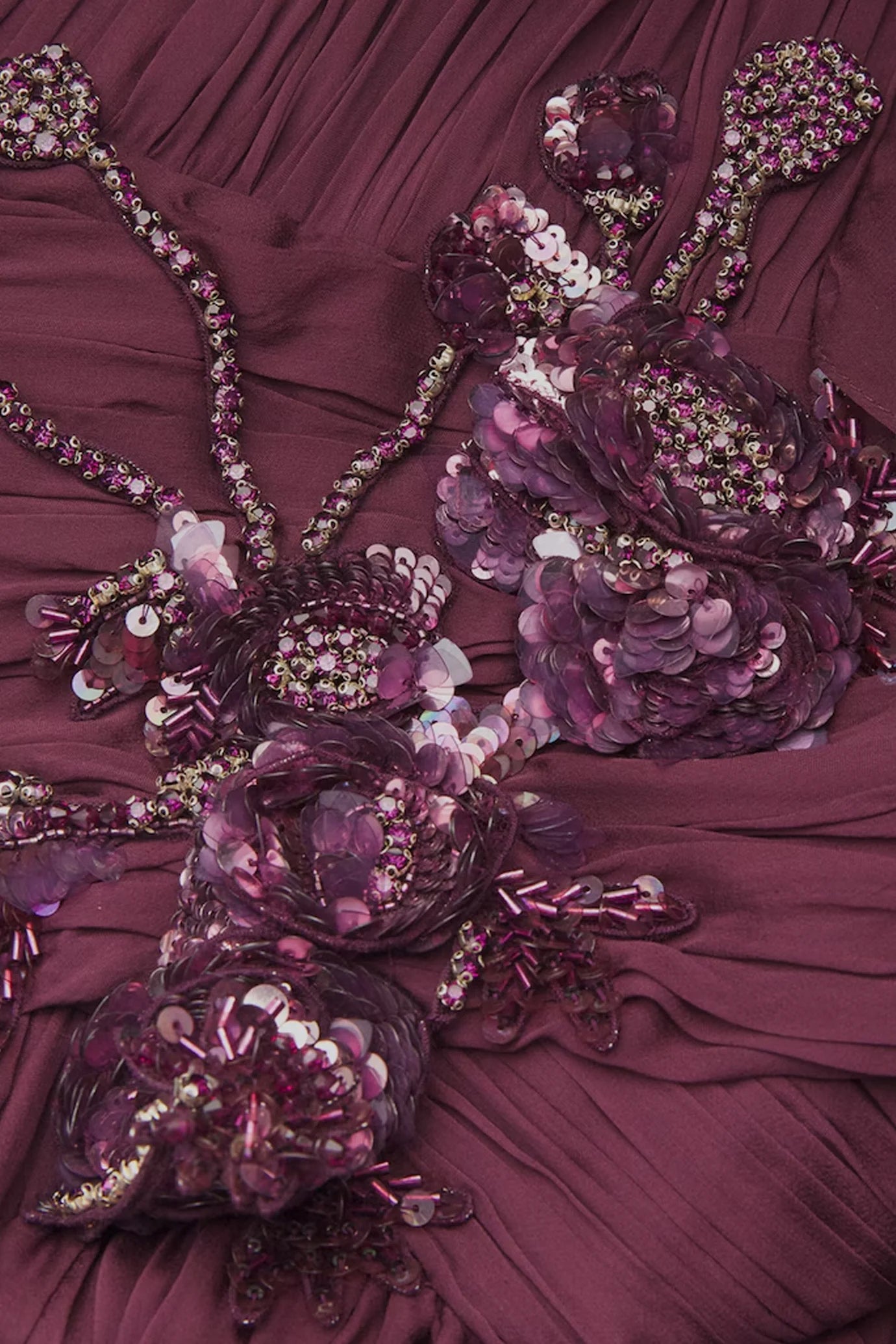 SILK CRYSTAL-EMBELLISHED GOWN