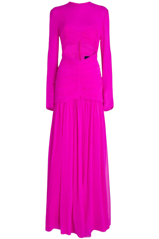 SILK RUCHED CUT-OUT MARILLA GOWN