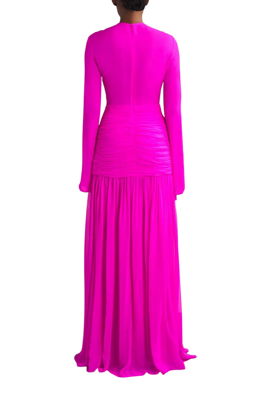 SILK RUCHED CUT-OUT MARILLA GOWN