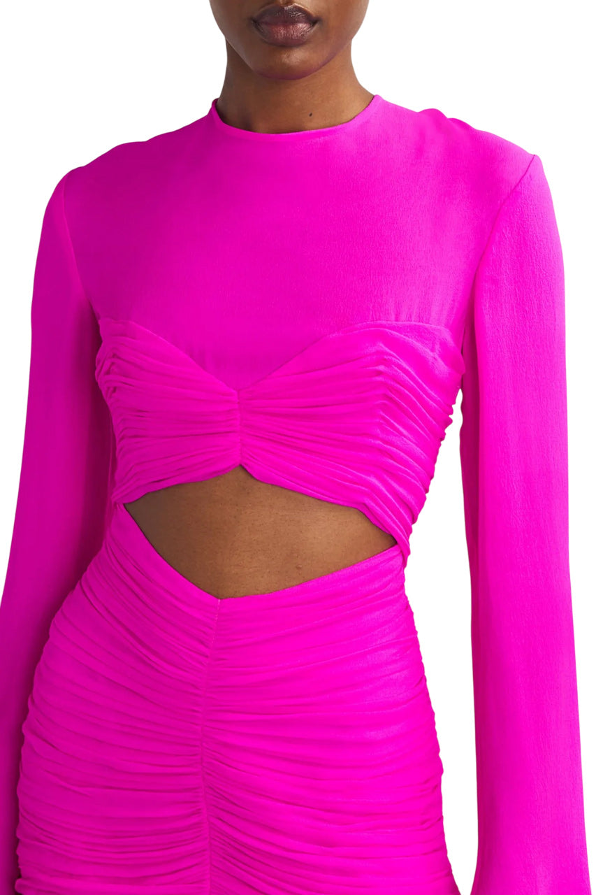 SILK RUCHED CUT-OUT MARILLA GOWN