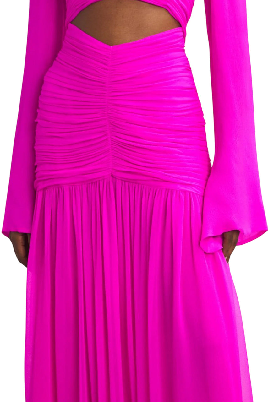 SILK RUCHED CUT-OUT MARILLA GOWN