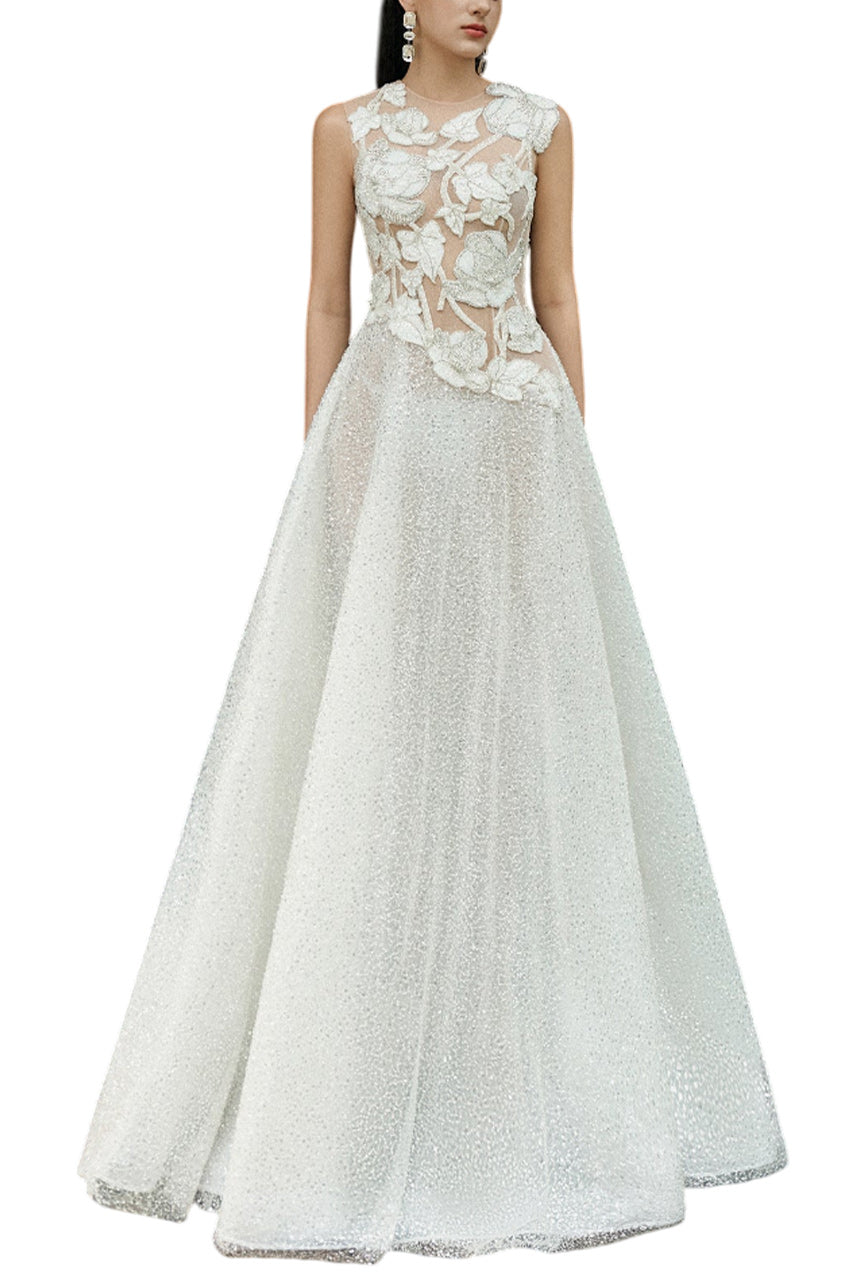 SLEEVELESS A LINE BALL GOWN