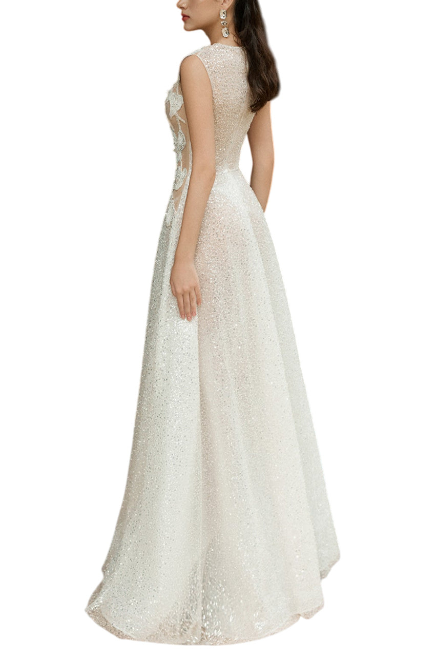 SLEEVELESS A LINE BALL GOWN