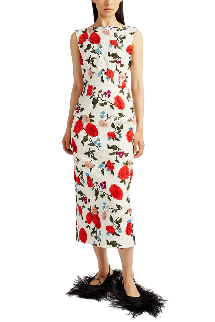 SLEEVELESS BOAT NECK COCKTAIL DRESS