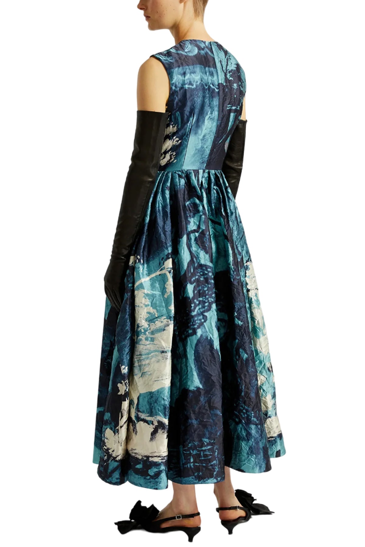 SLEEVELESS DRAPED MIDI DRESS