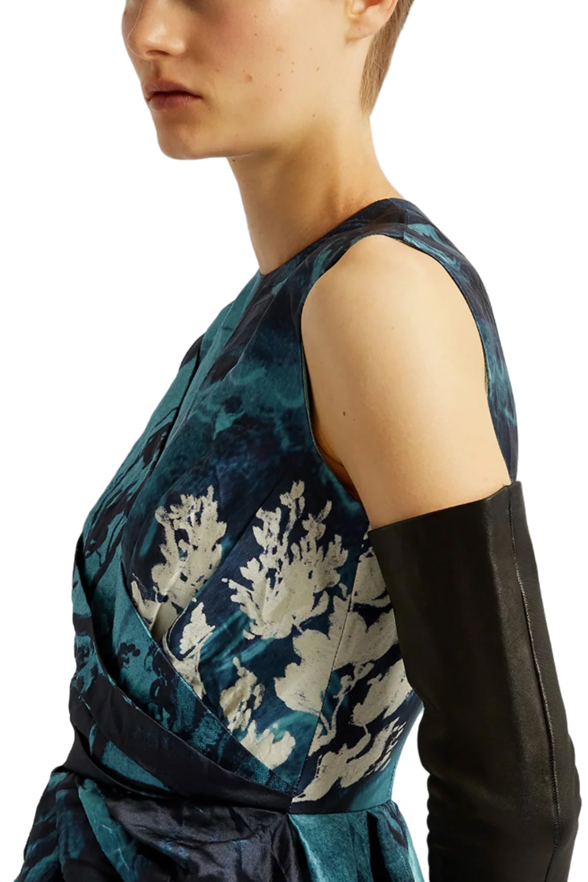 SLEEVELESS DRAPED MIDI DRESS