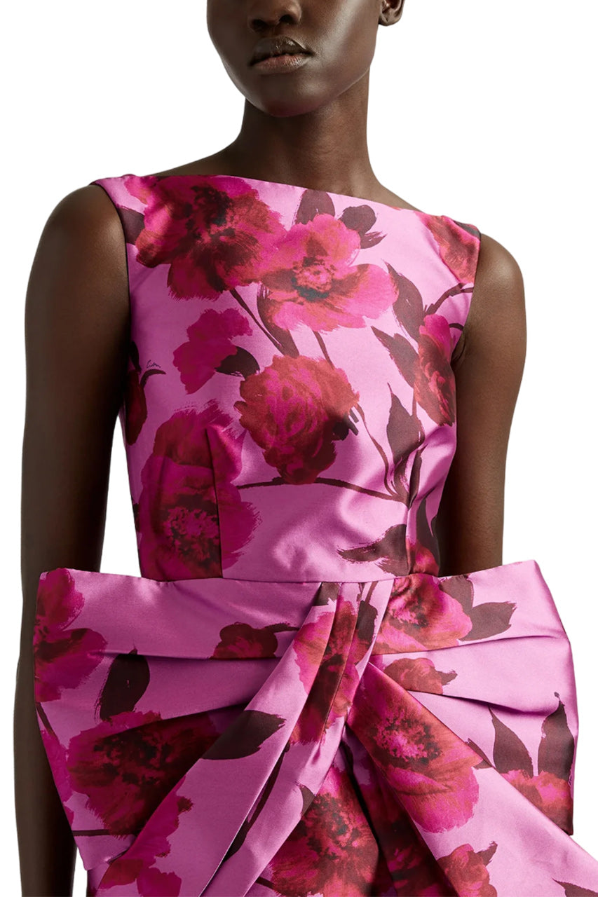 SLEEVELESS GOWN WITH FRONT BOW DETAIL