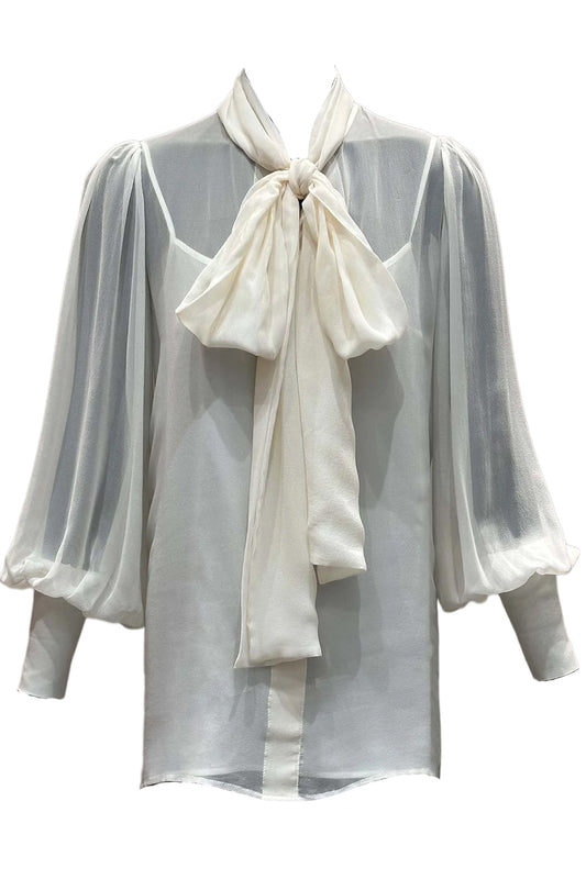 SLOANE SILK-CHIFFON BLOUSE